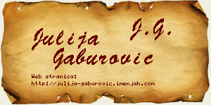 Julija Gaburović vizit kartica